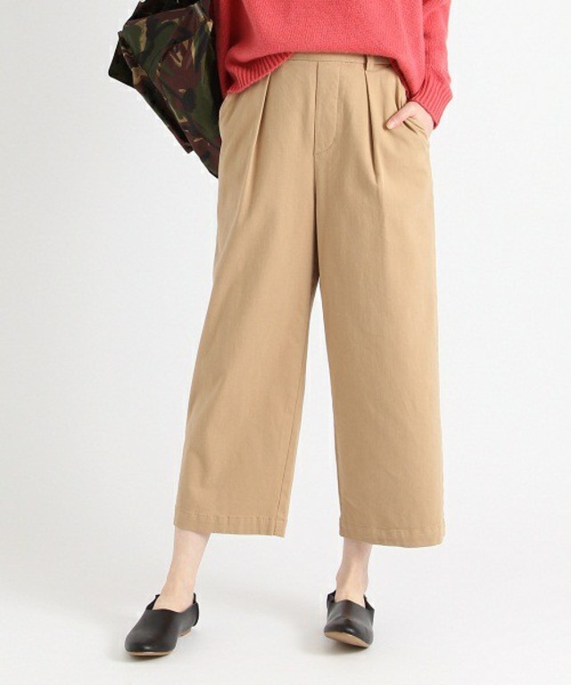 studio CLIP　ストレッチタックワイドパンツ