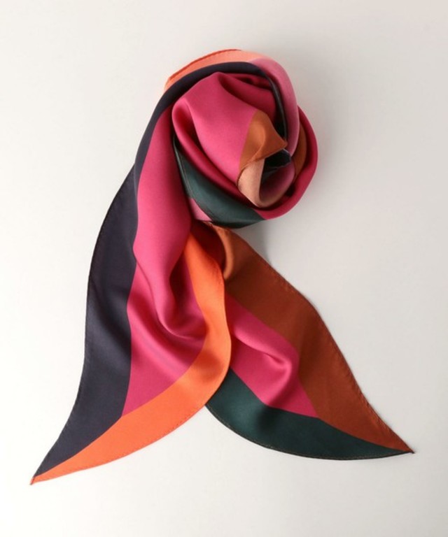 UNITED ARROWS UBMF シルク ハーフラウンド スカーフ