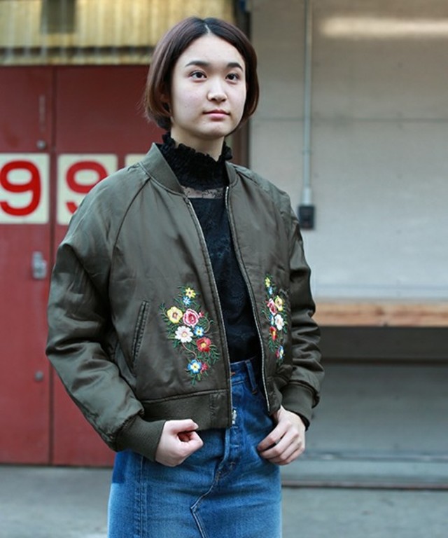 FREAK'S STORE リバーシブルフラワー刺繍スカジャン