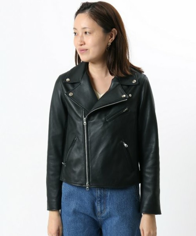 SLOBE IENA レザーライダースブルゾン