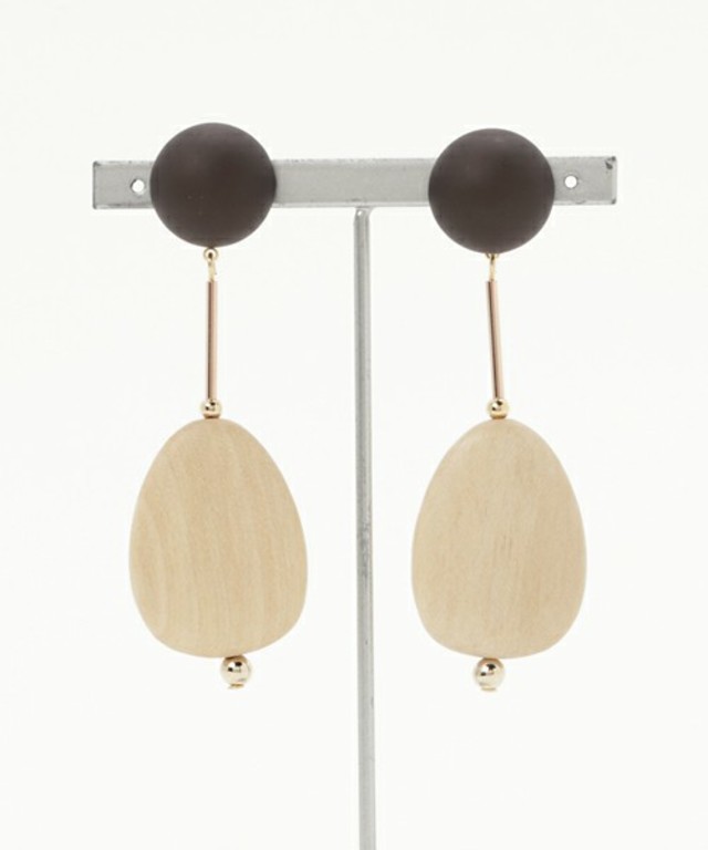 ViS　ウッドプレートモチーフピアス