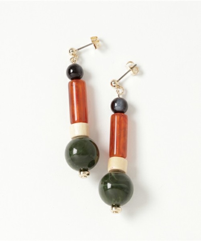 KOE　レトロカラーブロックピアス