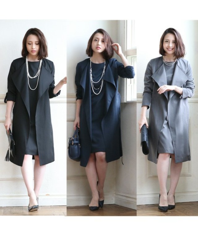 ワンピース＆トレンチコートセットアップフォーマルスーツ