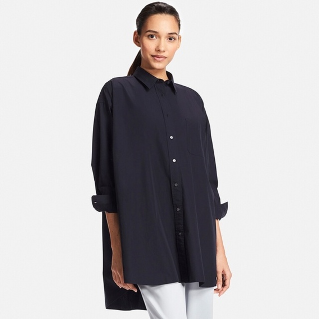 エクストラファインコットンオーバーサイズロングシャツ（長袖）