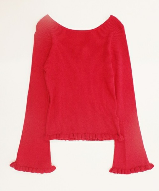 バックレースアップフレアスリーブプルオーバー