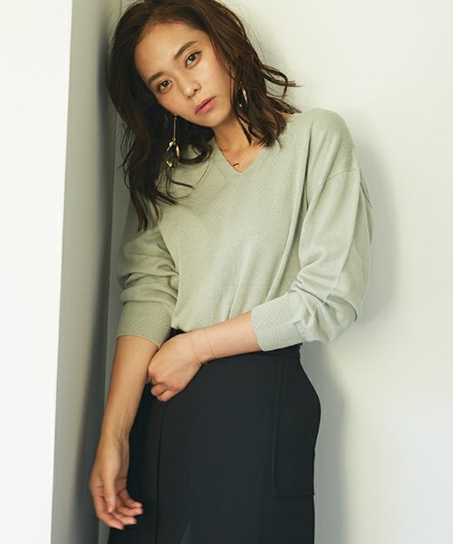 STUDIOUS／シルク混Vネックニット