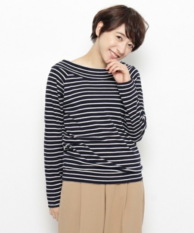 THE EMPORIUM パイル半起毛オフショルプルオーバー