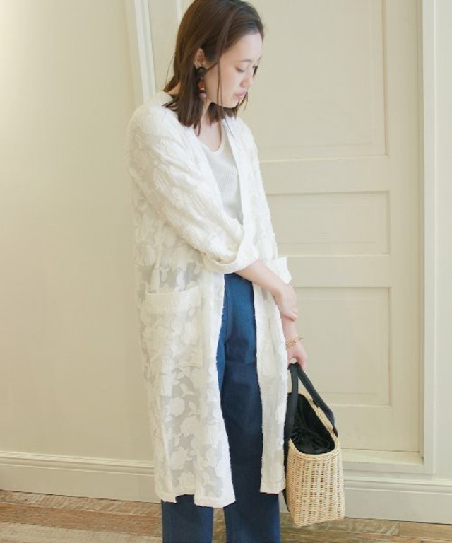 SLOBE IENA / カットジャガードロングガウン