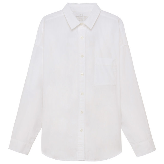 オーガニックコットン洗いざらしワイドシャツ