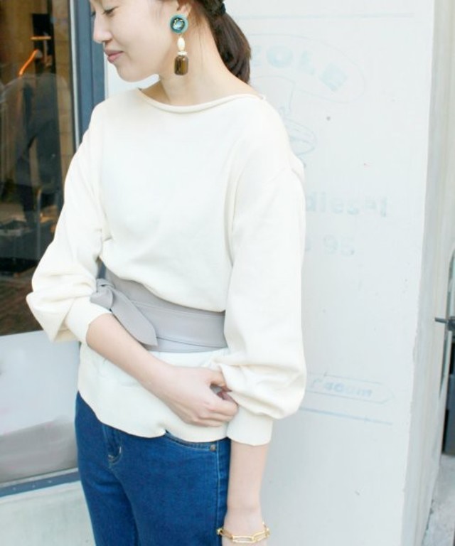 SLOBE IENA / 14GGボートネックバルーンスリーブニット