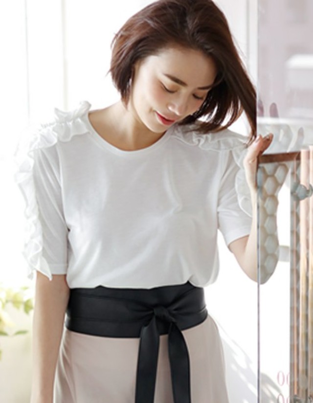 Re:EDIT  / フリルスリーブカットソートップス