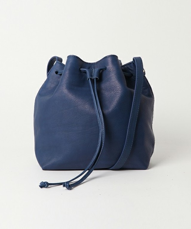 rapiecage ウォッシュレザー　巾着ショルダーバッグ