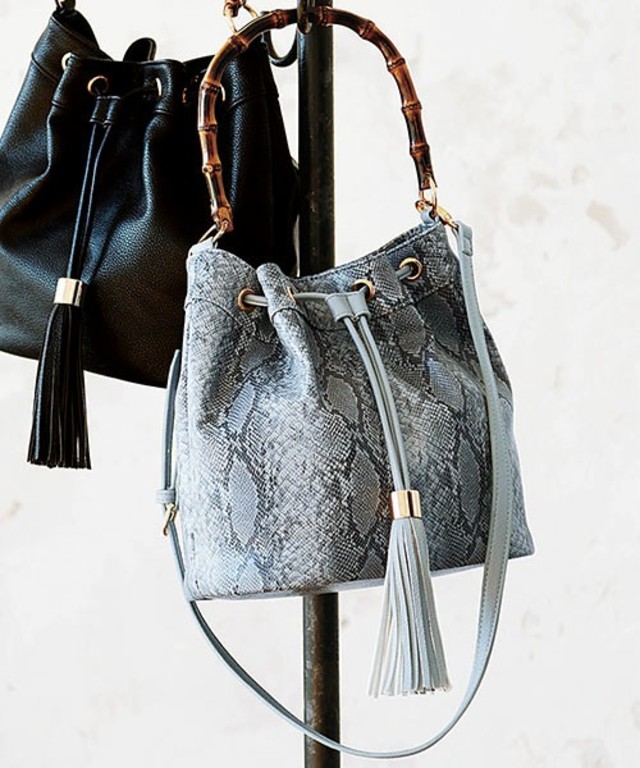 Ranan バンブーハンドル２ＷＡＹ巾着バッグ