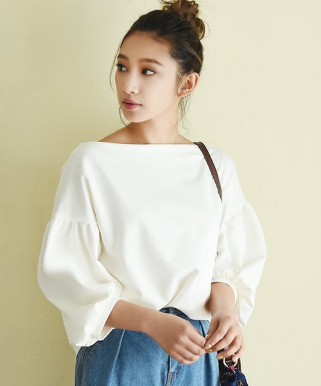 Luz Llena / ボリュームスリーブ・ボートネックトップス