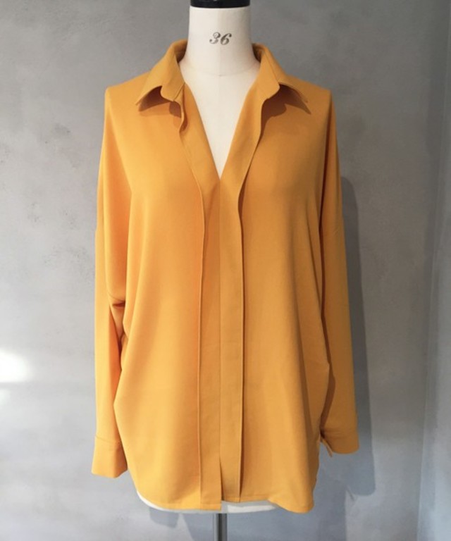 AMERI OPEN COLLAR LOOSE SHIRT