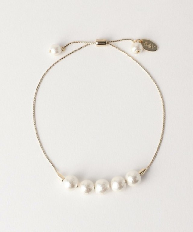 コットンパールスライダーブレスレット