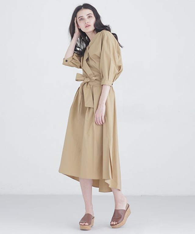 nano・universe 【Vikka 4月号掲載】 タイプライター衿抜シャツワンピース