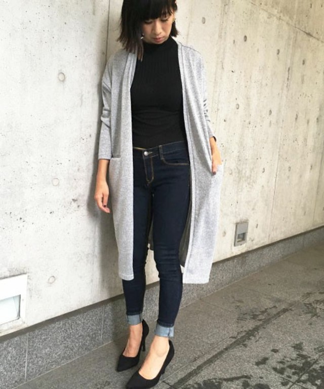 Settimissimo　スリットポケットニットロングカーディガン