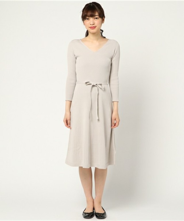コットンストレッチリブワンピース