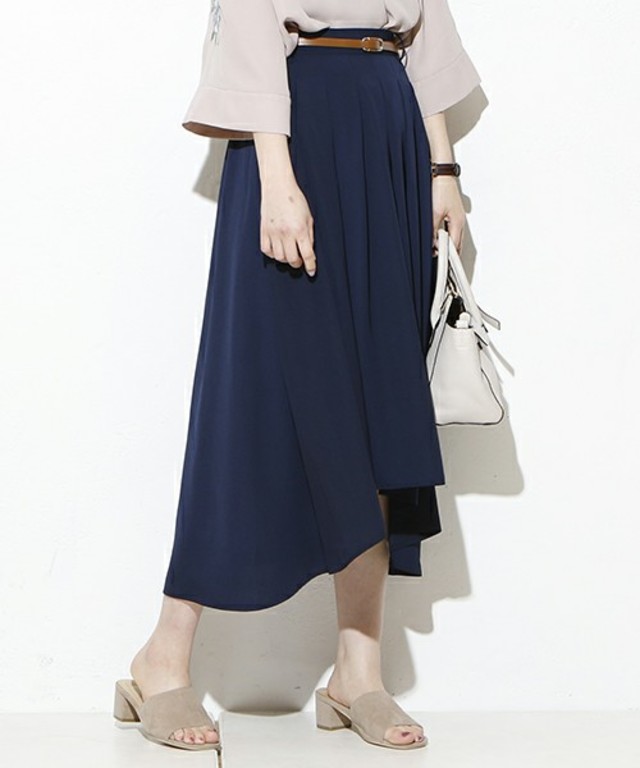 natural couture PPベルト付きイレヘムスカート