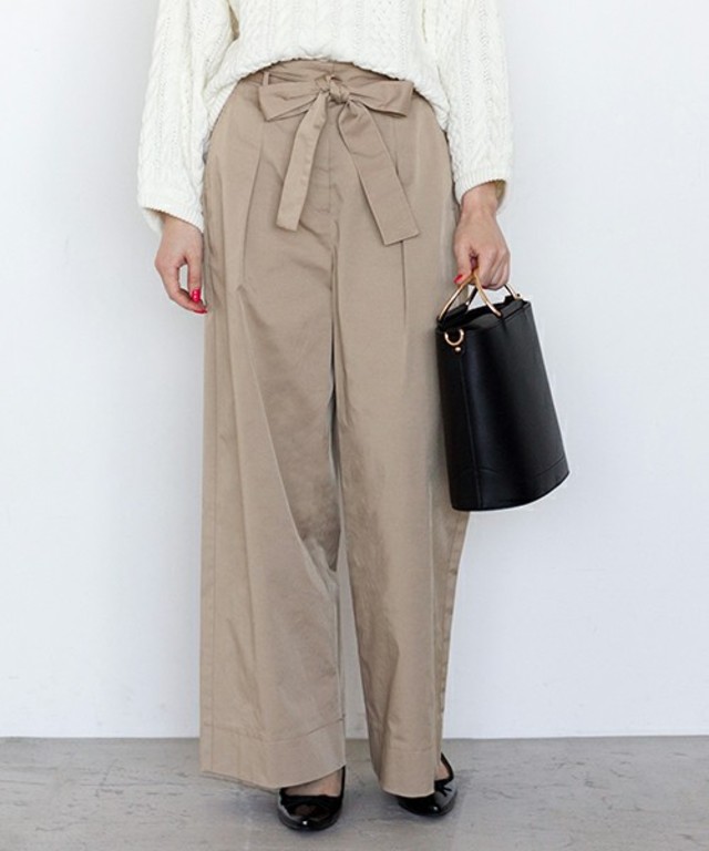 NATURAL BEAUTY BASIC ベルテッドワイドパンツ