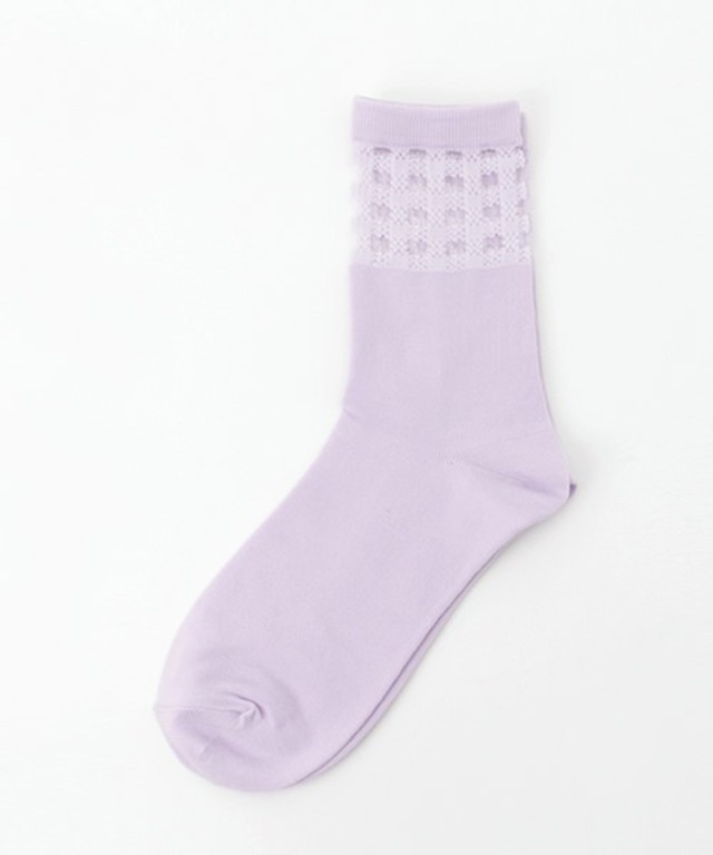 WEGO ギンガムシースルーソックス