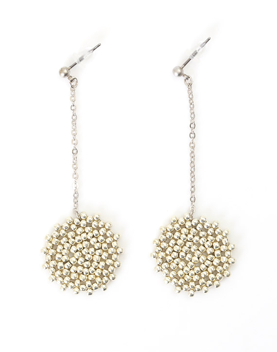 グラスビーズイヤリング