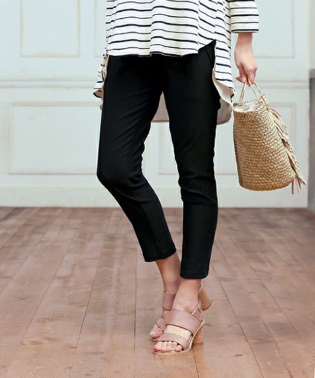 ハイテンションタックパンツ9分丈