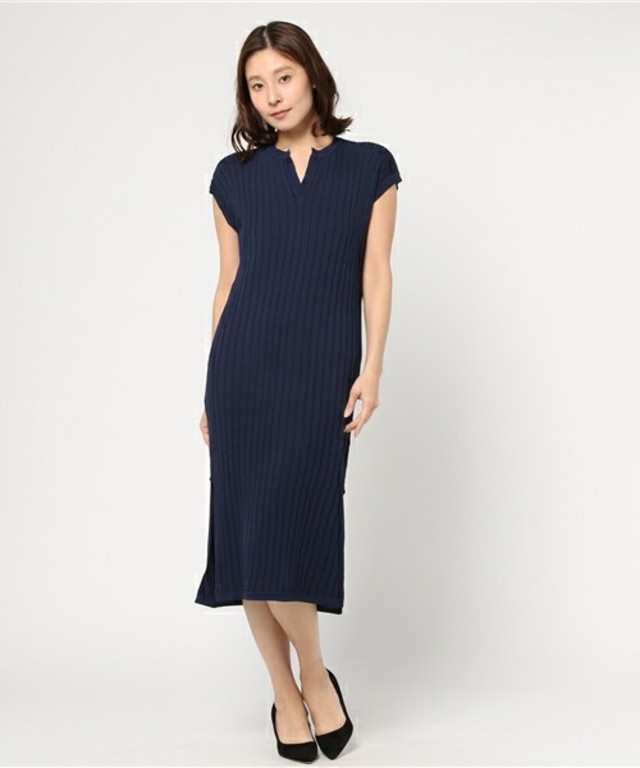 スキッパーリブニットOP