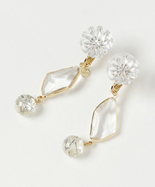 Ane Mone / 連なりクリアビジューのイヤリング