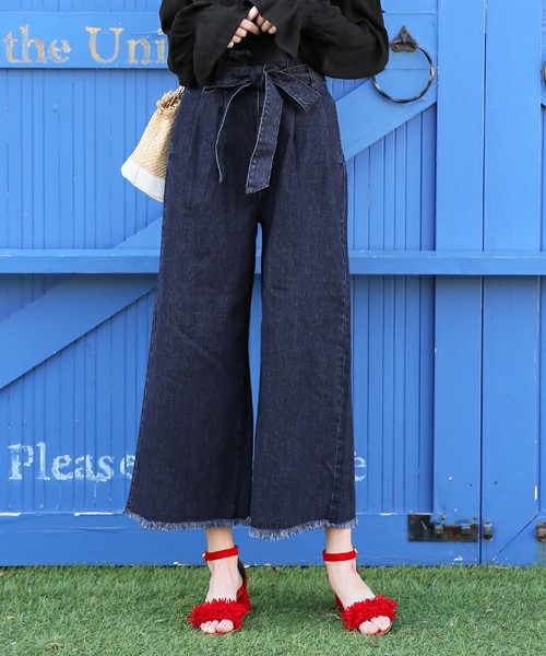 LOWRYS FARM ＣＯＮＥリボンツキワイドパンツ