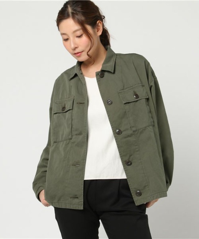 CHILD WOMAN　C/Li カルゼ　ストーンウォッシュサファリジャケット