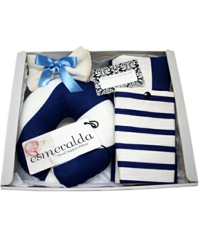 ESMERALDA 授乳ケープ&ベビー用枕ギフトセット(お口拭きガーゼ、授乳ケープ収納ポーチ、メッセージカード付き）
