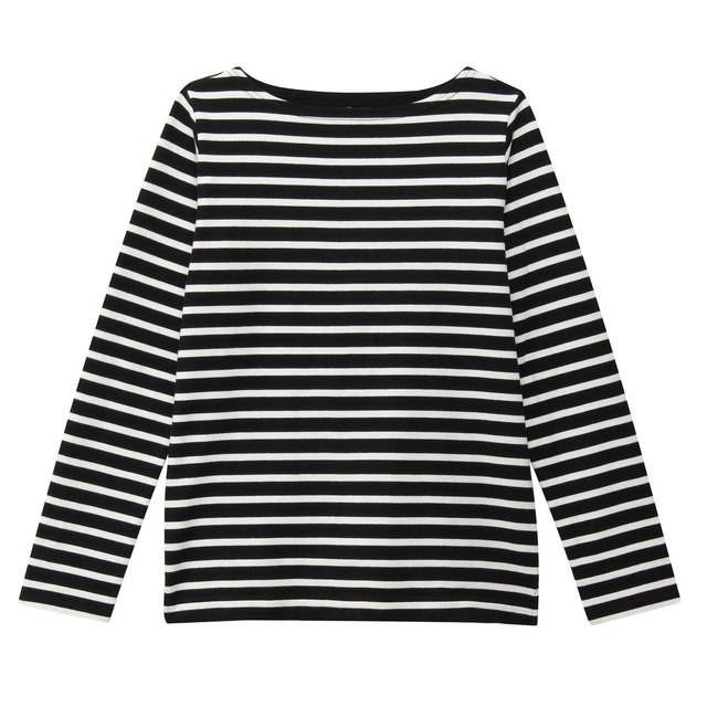 オーガニックコットン太番手ボーダー長袖Ｔシャツ