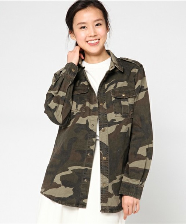 meJane　迷彩シャツジャケット