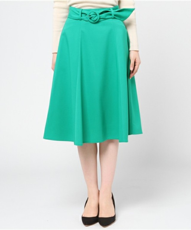 M.deux　ベルト付きフレアスカート