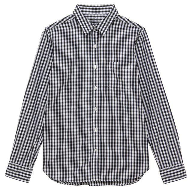 オーガニックコットン洗いざらしギンガムチェックシャツ