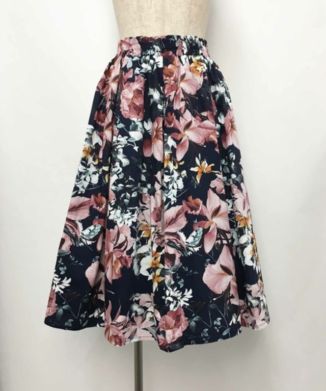 PICCIN　フラワープリントミディスカート