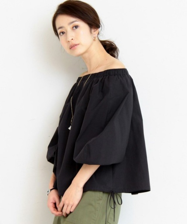 BEAUTY&YOUTH UNITED ARROWS コットンオフショルダー8分袖ブラウス