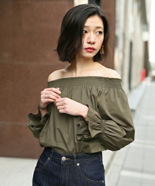 LOWRYS FARM アソートオフショルブラウス