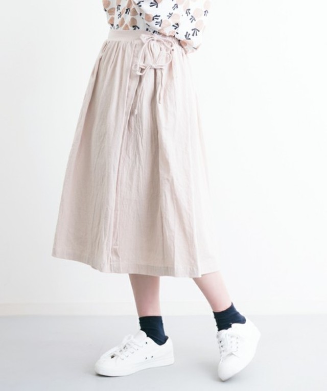 merlot　リボン結びラップスカート2274