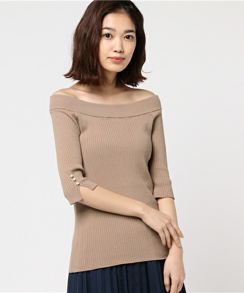 PROPORTION BODY DRESSING ヒューストンオフショルニット