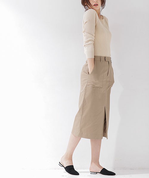 nano・universe フロントスリットIラインスカート