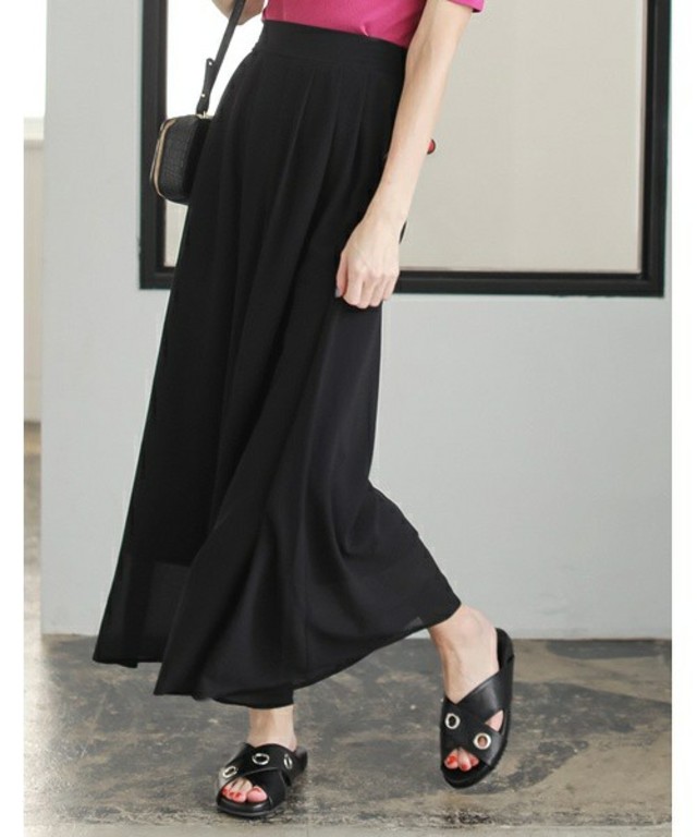 Re:EDIT　ジョーゼットワイドスカンツボトムス