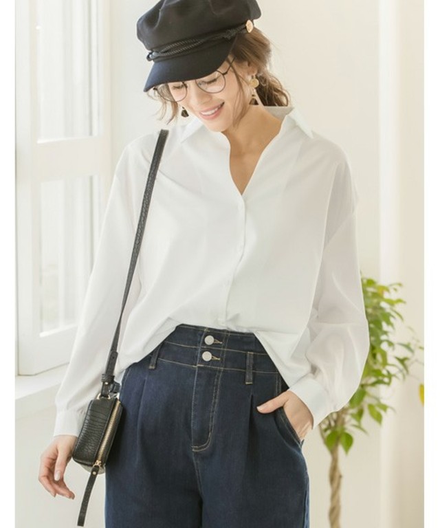 Re:EDIT　オーバーサイズベーシックシャツトップス