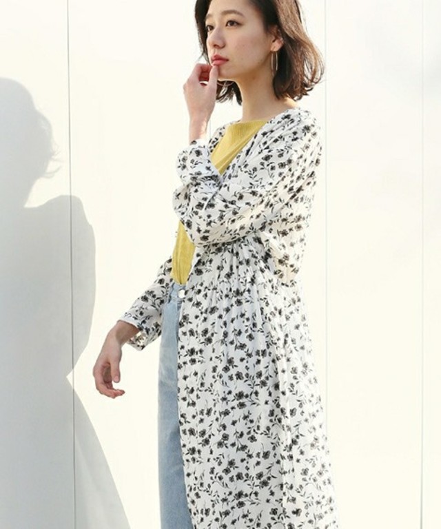 LOWRYS FARM　JZアソートハナガラシャツワンピース　