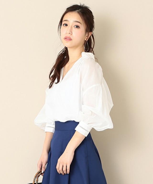 BEAMS LIGHTS Women's  ドビー ボリュームスリーブ ブラウス