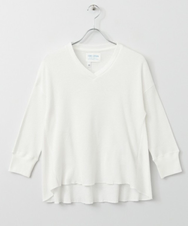 FORK＆SPOON Waffle Thermal V-neck