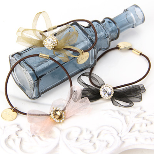 Ane Mone シースルーリボンとビジューのヘアゴム