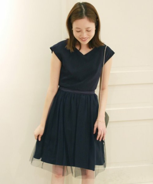 SLOBE IENA / 4WAY Vネックワンピース×チュールスカートセット
